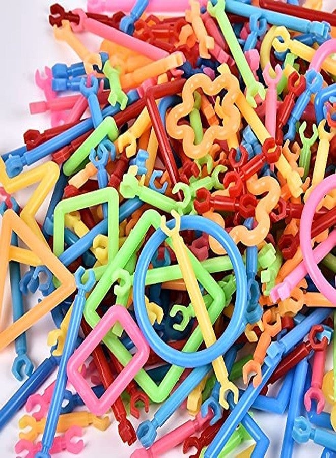 PULSBERY مكعبات بناء PULSBERY المصنوعة من القش - مكعبات بناء بلاستيكية تعليمية ملونة من القش للأطفال، لعبة مكعبات المدينة الذكية بأشكال مختلفة، ألعاب تعليمية للأطفال - متعددة (200 قطعة) - Image 2